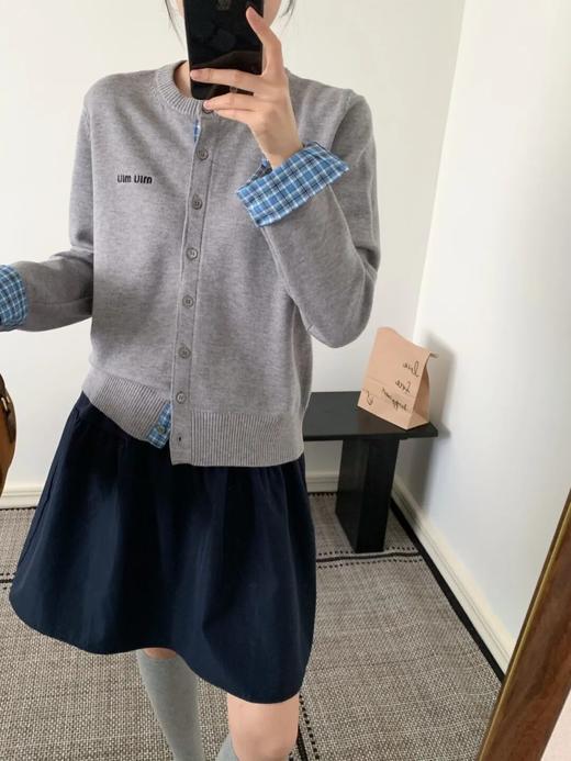 缪家超美假两件刺绣标小开衫 商品图2