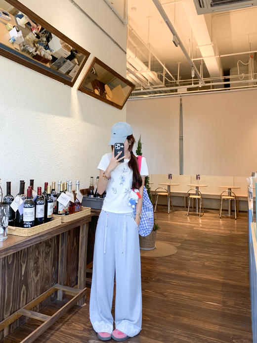 <曾小咸推荐>现货秒杀！最后一波 ！抢到赚到！韩系减龄白色印花短袖 日常99.99 立减50 秒杀49.99！小众甜美宽松抽绳百搭阔腿裤 日常199.99 立减110 秒杀89.99！ 商品图5