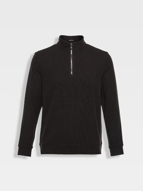 callisto雪茄棕立领半拉链卫衣