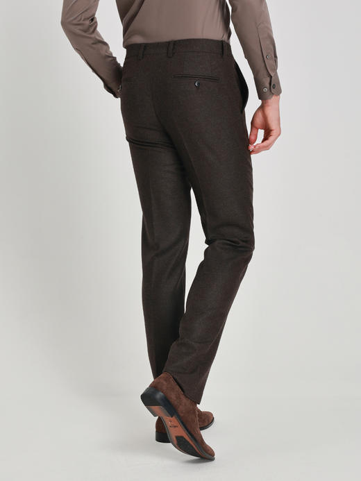 callisto雪茄棕轻绒混色西裤 商品图4