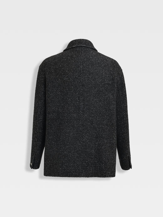 callisto织艺系列咖色绵羊毛混纺巴恩外套 商品图6