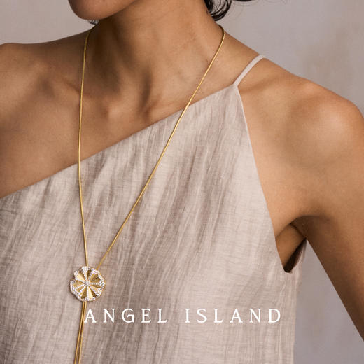 ANGEL ISLAND「雨荷」荷叶拉丝锆石可调节长项链 商品图5