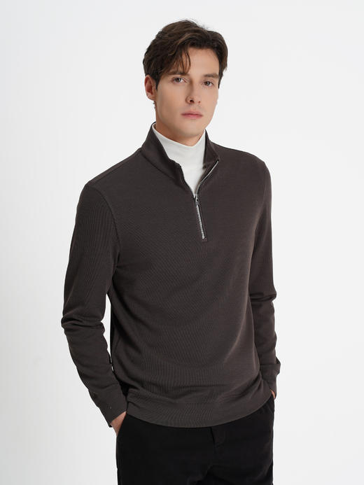 callisto燕麦卡其立领半拉链卫衣 商品图5