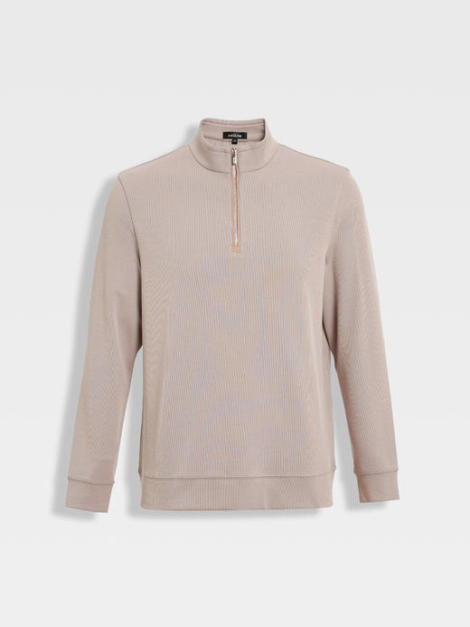 callisto燕麦卡其立领半拉链卫衣 商品图0