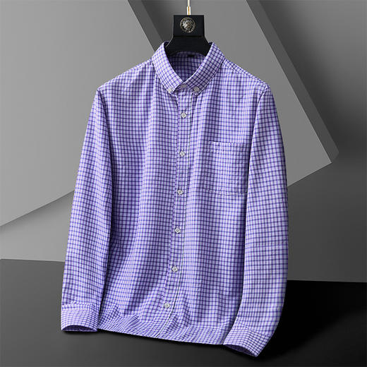 【超大码】【DM】大依优型大码男士长袖衬衫350斤新款格子衬衫翻领加肥加大号宽松衬衣格子衬衫商务休闲 商品图5