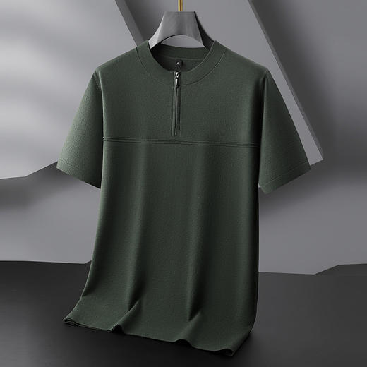 【DPF】大依优型大码针织衫男士半袖毛衫圆领半拉链秋季新款短袖毛衫商务轻奢高品质针织衫加肥加大 商品图5
