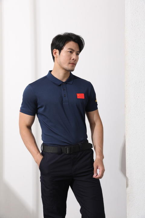 红旗刺绣polo衫—藏蓝（无臂肩版） 商品图3