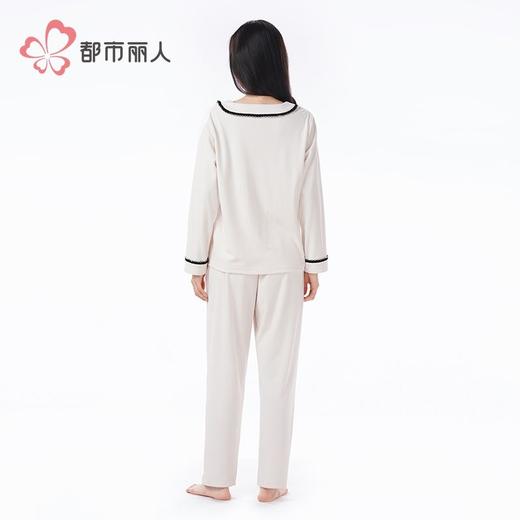 都市丽人睡衣海岛绒烂花睡衣女士家居服长袖长裤海岛绒套装LHH2Q7 商品图3
