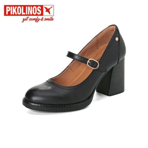 【Pikolinos】  B3F |  派高雁秋季牛皮一字式扣带粗高跟玛丽珍鞋PL257201 商品图0
