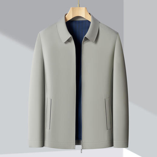 【男士新款翻领夹克衫】长袖夹克时尚都市中年商务行政高端外套 商品图1