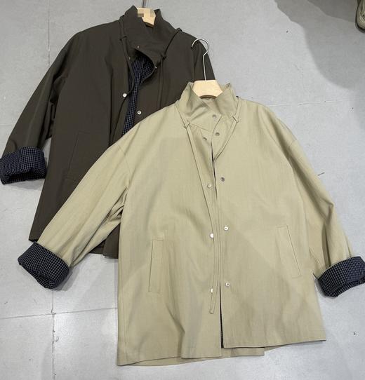 【门店同款】ENJOY秋季立领抽绳拼接格子风衣 165801252 商品图0