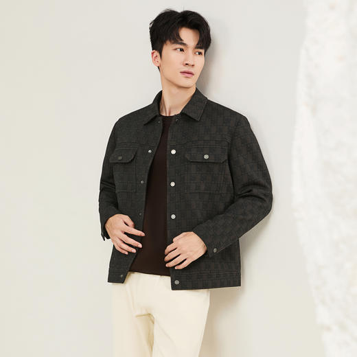 【提花工装茄克】柒牌夹克秋冬新款爸爸干部商务防风外套休闲男装129K70860 商品图1