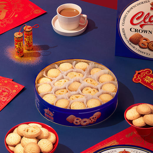 【奶香醇厚❗️皇冠世家曲奇礼盒套装】烘焙界奢品级，原材料，食材，香脆营养！饼干丹麦风味奶油牛奶香味零食908g铁盒送礼佳品曲奇L 商品图2