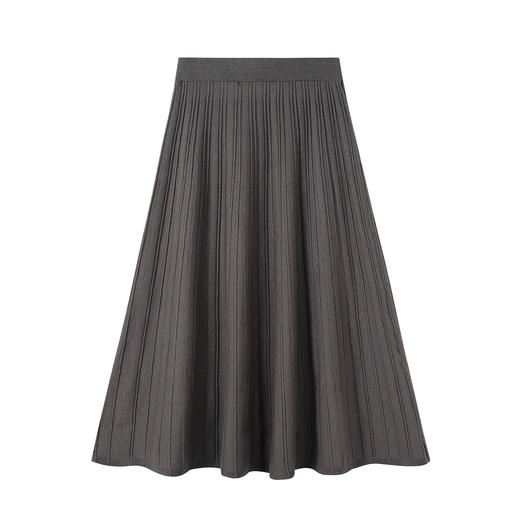 奢姿大码女装2025秋季时尚竖纹针织半身裙胖妹妹气质优雅显瘦裙子9853469906 商品图1