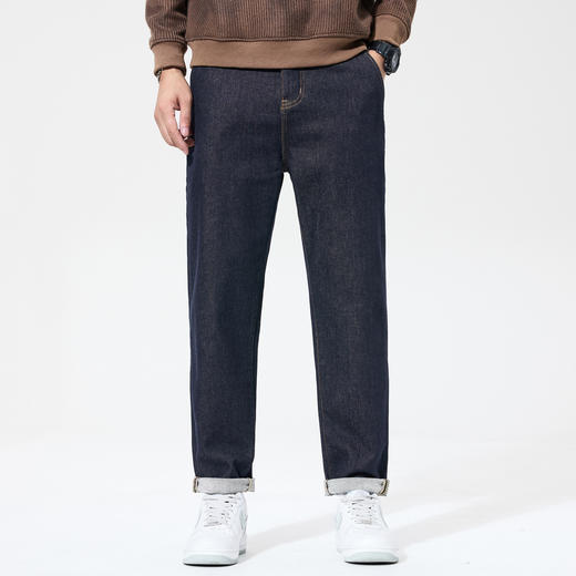 【DQ】大依优型大码男装新款潮流牛仔裤男宽松百搭弹力小直筒长裤 商品图4