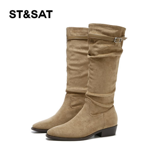 星期六时尚美拉德粗跟显瘦堆堆靴SSD4117T2P 商品图11