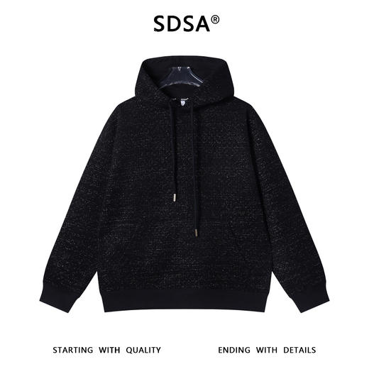 WY1075SDSA男士秋冬新款痞帅男装纯色满天星格子抽绳连帽卫衣百搭高街 商品图1