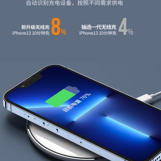 MINEJONI V15苹果8/9/10/11/12/13无线充电器适用于华为小米无线充电 商品图4