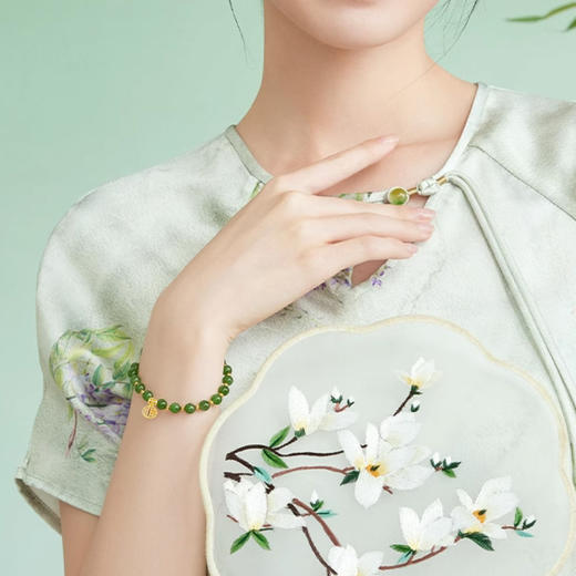 幽潭鸣翠碧玉纳福手串6mm 商品图2