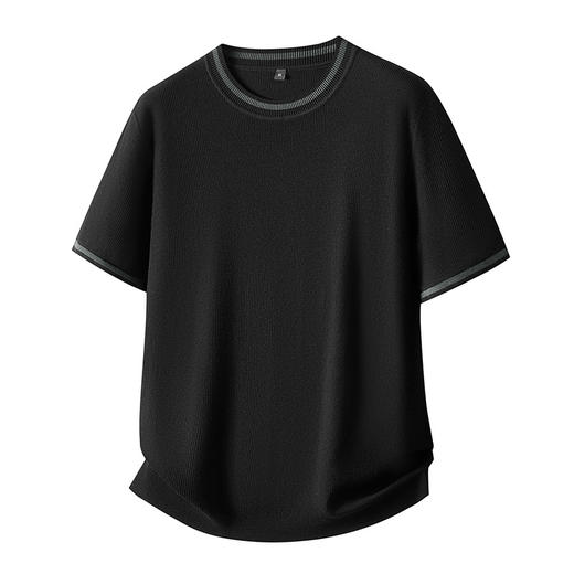 【DPF】大依优型大码男士短袖针织衫圆领毛衫秋季新款加肥加大码时尚休闲圆领半袖提花短袖商务轻奢针织衫短袖毛衫 商品图4