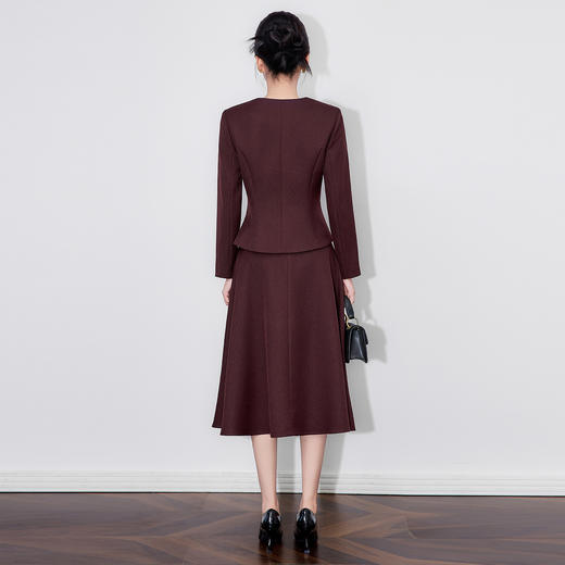 「高货wl」全新升级【铂金会员404/天猫549/差价145】(03227)洛诗琳轻奢通勤知性收腰外套高腰百搭A字半身裙两件套女 商品图2