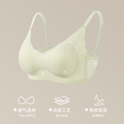 【商场同款】熳洁儿 凉感纱无尺码自由bra小波浪聚拢无痕文胸23201552 商品图2