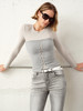 TR她热 灰域 灰色撞色拼接假两件设计感修身弹力抹胸打底衫 商品缩略图0