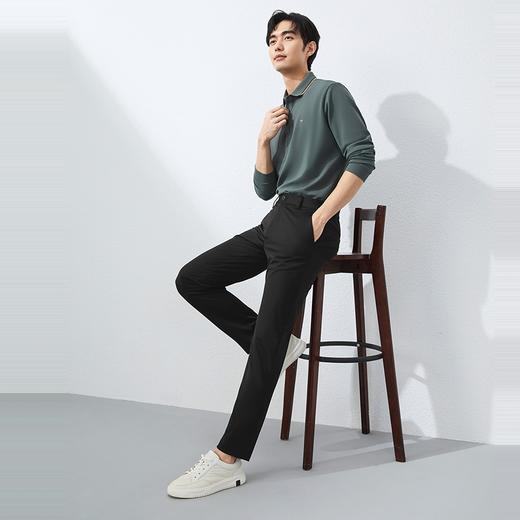 【高弹】柒牌斜纹休闲裤男2025春季新款商务通勤含桑蚕丝针织长裤128H71780 商品图3