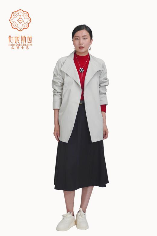 SZ3D52_逍遥游色_风衣_秋季_翻领开襟简约剪裁中长款_高级女装_BERNIEELEN 伯妮斯茵 商品图1
