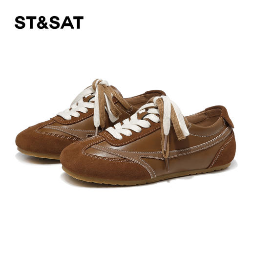 星期六复古系带绒面休闲德训鞋SSD3112T1B 商品图6