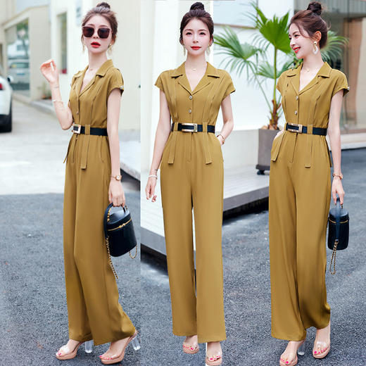 XS99322时髦连体裤女2025夏装新款百搭潮流简约气质修身连体裤配腰带韩版 商品图2