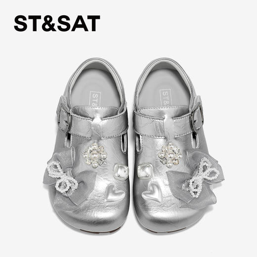 【童鞋】星期六蝴蝶结珍珠装饰女童勃肯鞋SSD3191U33 商品图9