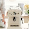 【美国西屋小型咖啡机】西屋咖啡机家用小型半自动意式萃浓缩咖啡机蒸汽打咖啡奶泡一体机 白色 米白色 商品缩略图1