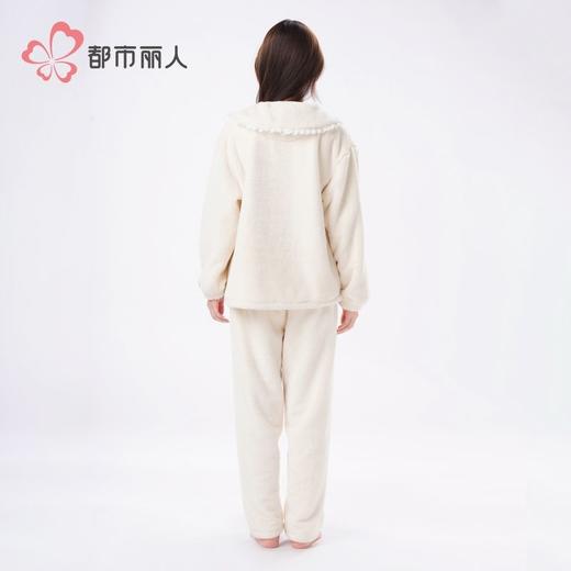 都市丽人睡衣双面法兰绒睡衣女士家居服长袖长裤法兰绒套装LHH1L8 商品图3