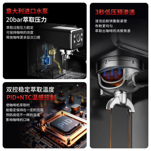 【美国西屋咖啡机饮水机二合一】西屋多功能咖啡机饮水机全半自动家用小型意式浓缩萃取机奶泡机 商品图4