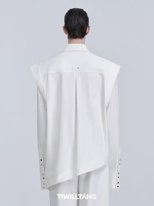TIWILLTANG启世录“沐骦”小众设计双点金属扣衬衫长袖宽松韩版潮 商品图2