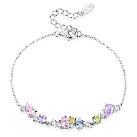 卡蒂罗/KADER 彩虹心语手链 多巴胺系列 小众原创设计气质轻奢ins风简约优雅日常通勤百搭可调节拼接链 商品图1