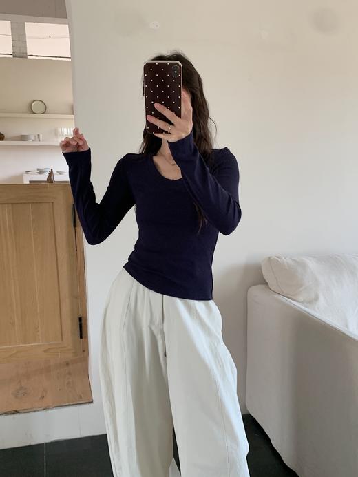 【买一送一，满158元减79元，到手79两件】骆柒柒云柔轻肤․圆领/方领打底衫 面料软弹舒适 打底/单穿都超有氛围感～常规&磨毛可选 商品图1