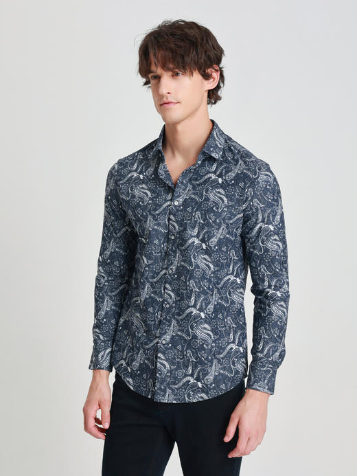 callisto星空蓝休闲长袖衬衫 商品图3