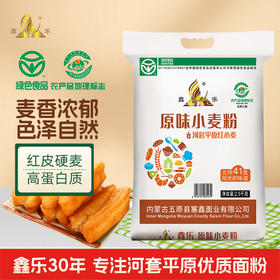 鑫乐 原味小麦粉 无添加绿色食品 国家地标五原小麦 自然原味麦香浓2.5kg/袋