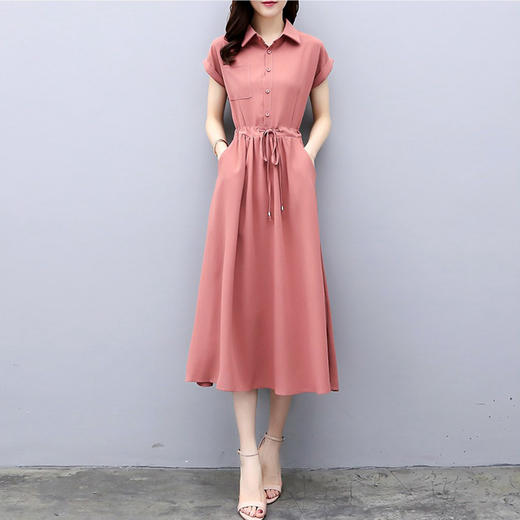 OLrain欧芮儿约会必备粉色连衣裙甜美显瘦仙女风 商品图0