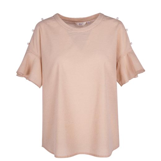 欧芮儿2019夏装新款女装显瘦套头小清新上衣荷叶袖小衫女短袖 商品图3