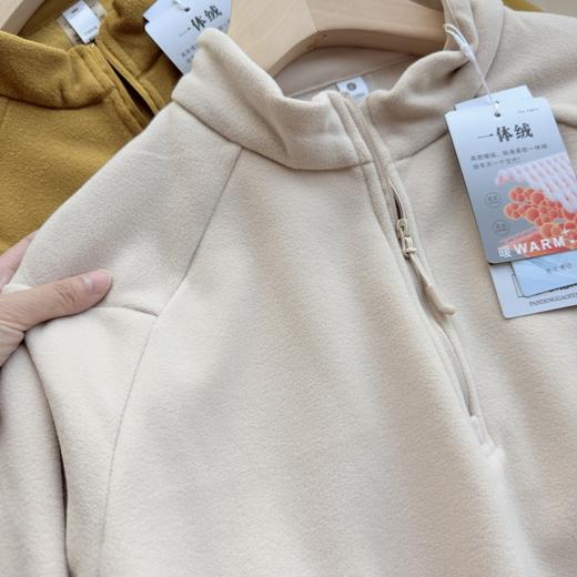 2025秋冬新款一体绒半拉链休闲抓绒长袖打底衫摇粒绒卫衣情侣男女款！ 商品图2