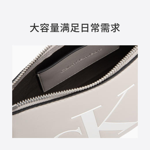 706456533764 卡尔文克雷恩Calvin Klein CK女包经典大众醒目哑光压纹LOGO拉链链条单肩斜挎包礼物DH3104【21*8.5*14.5cm】 商品图3