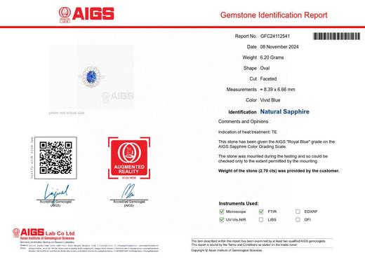 2.7ct刻面蓝宝石戒指吊坠两用 商品图7
