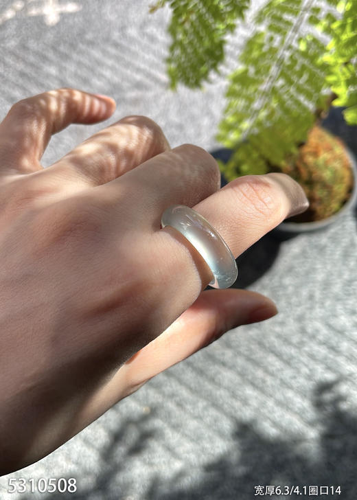 白月光玻璃种扳指【5310508】圈口14.0~具体价格微信咨询 商品图5