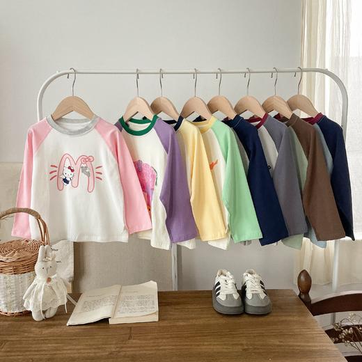 【49.9元/2件起】10A抗菌莱卡棉儿童秋季长袖T恤打底衫男童女童百搭T 商品图1