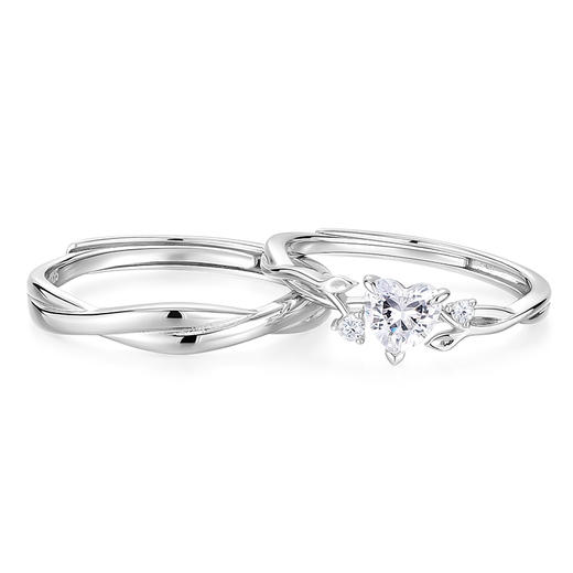 卡蒂罗/KADER 心动玫瑰情侣对戒 玫瑰物语925银原创轻奢小众氛围感设计素圈开口一对 爱心玫瑰热烈炽热甜蜜爱恋 商品图1