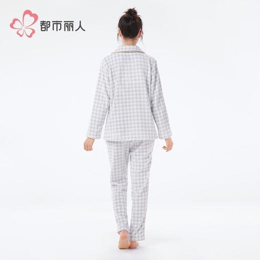 都市丽人睡衣双面法兰绒睡衣女士家居服长袖长裤法兰绒套装LHH1L2 商品图3