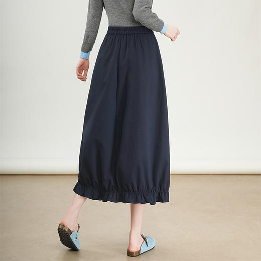 QYM 95836-Y松紧高腰灯笼裙时尚休闲A字裙 商品图2